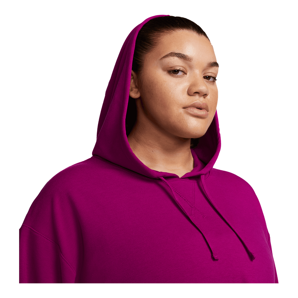 Nike Women's Yoga Pullover Hoodie, French Terry Fleece, Plus Size, Dri