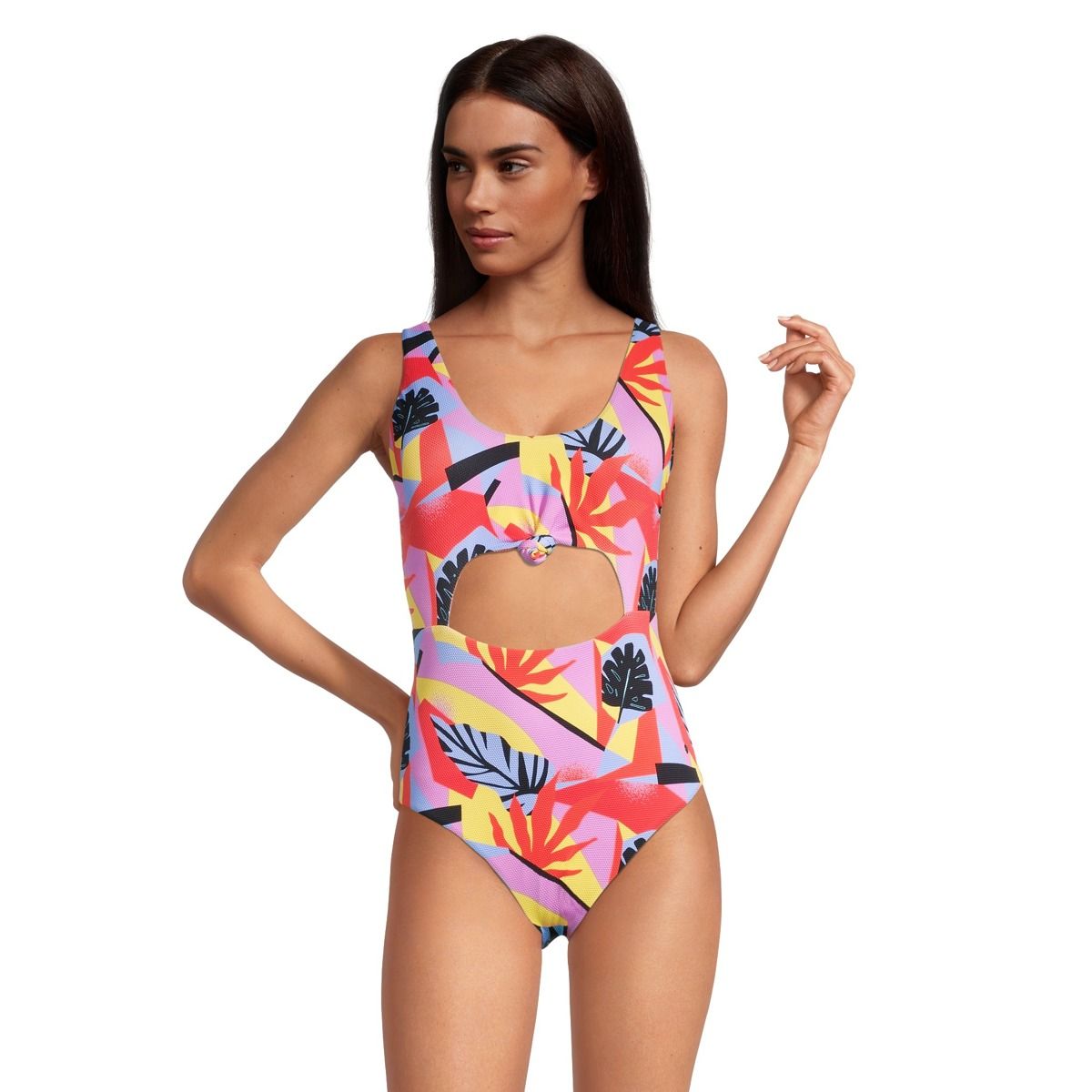 Ripzone Women's SL Cross Back CB Plunge One Piece Swimsuit