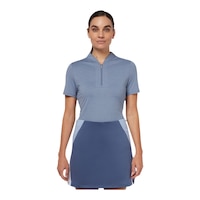 Callaway Women's Tonal Textured Heather Polo T Shirt Front_Flat