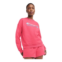 Champion Women's Powerblend Graphic Sweatshirt Front_Angled_Right