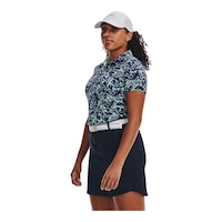 Under Armour Women's Zinger Printed Polo T Shirt Front_Angled_Left