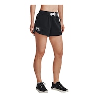 Under Armour Women's Rival Fleece Shorts Front_Angled_Right