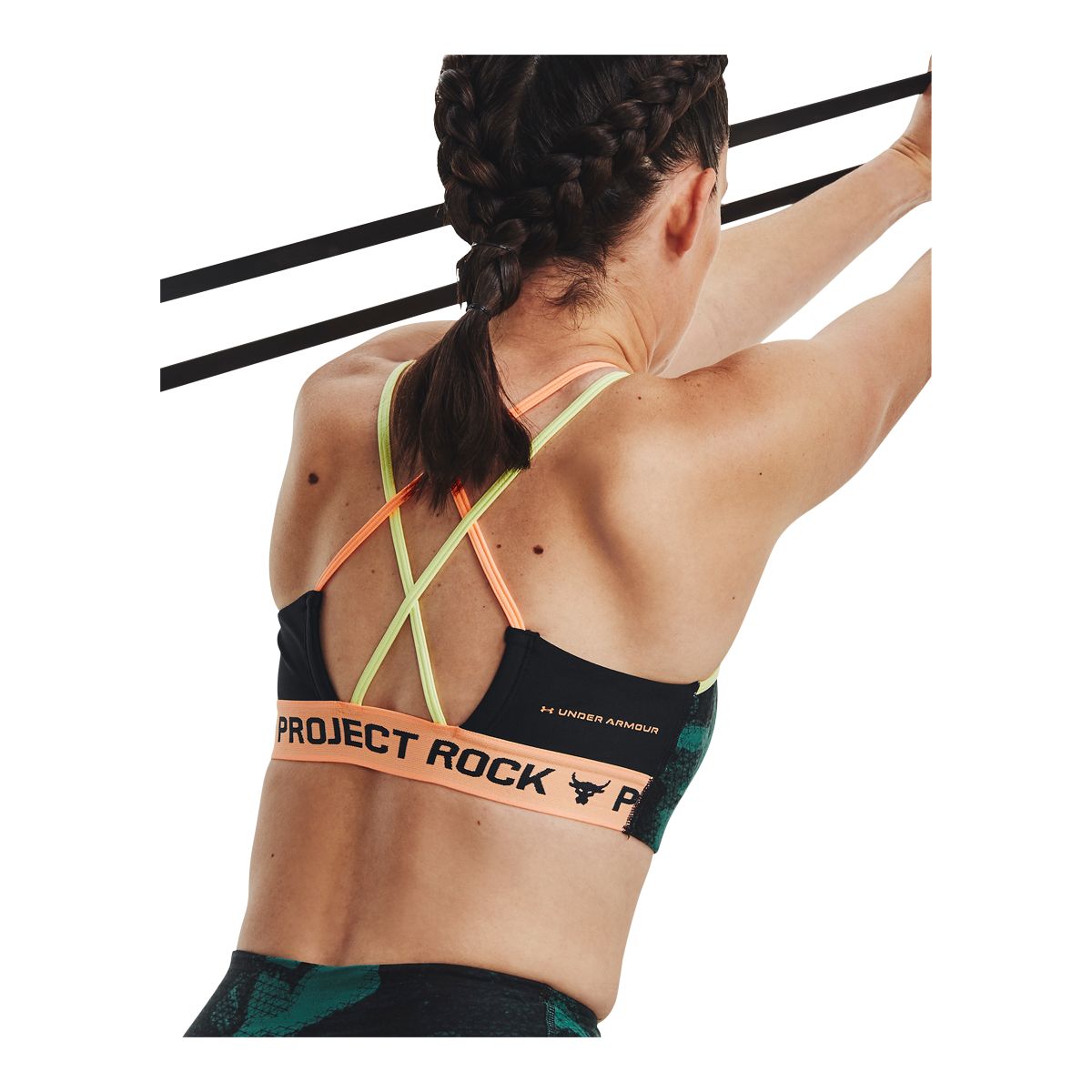 Under Armour Women's Project Rock Crossback Novelty PT Sports Bra