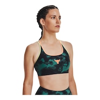 Under Armour Women's Project Rock Crossback Novelty PT Sports Bra Front_Angled_Right