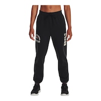 Under Armour Women's Project Rock Heavyweight Terry Pants Front_Three_Fourths_Angled_Left