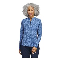 adidas Golf Women's Ultimate 365 Print Long Sleeve Polo Shirt Front_Flat