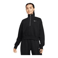 Nike Women's Phoenix Fleece 1/4 Zip Crop Top Front_Angled_Left