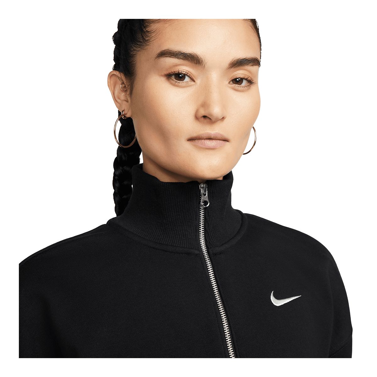 Nike Women's Phoenix Fleece 1/4 Zip Crop Top