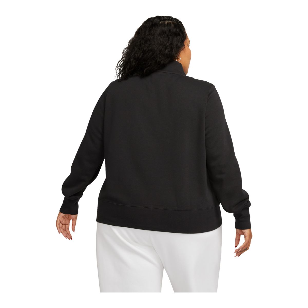 Nike Women's Plus Size Club Fleece Standard 1/4 Zip Long Sleeve Top