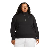 Nike Women's Plus Size Club Fleece Standard 1/4 Zip Long Sleeve Top Front_Flat