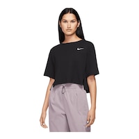 Nike Women's Ribbed Jersey T Shirt Front_Angled_Left