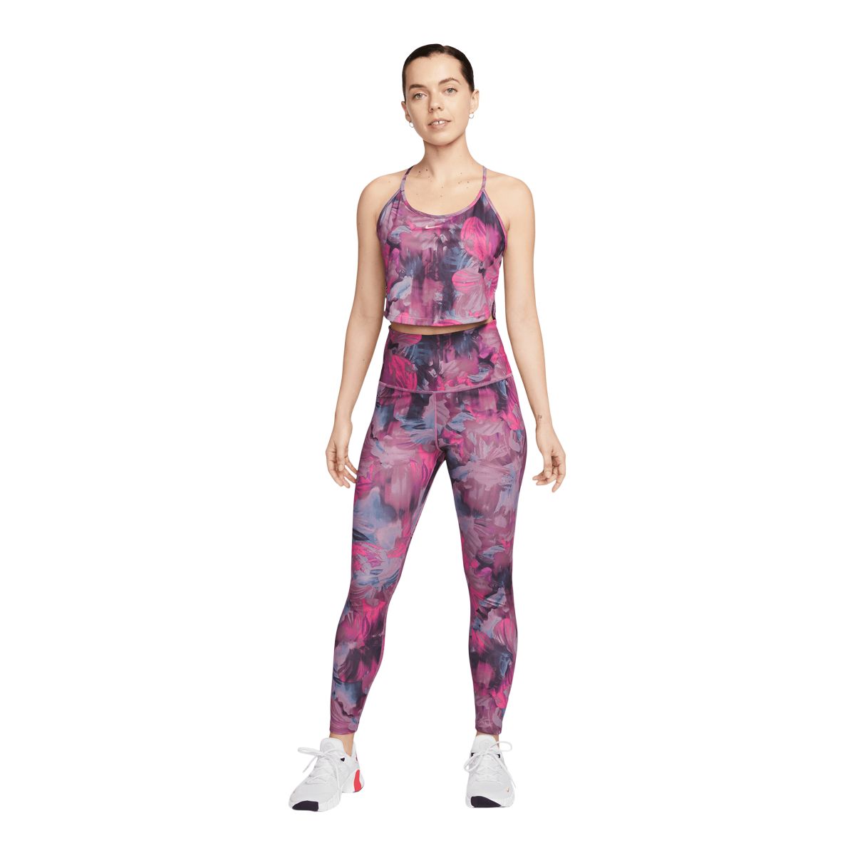 Nike Women's One Dri-FIT Cropped All Over Print Tank