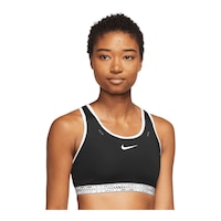 Nike Women's Dri-FIT Swoosh On The Run Medium Sports Bra Front_Angled_Right