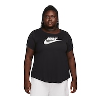 Nike Women's Plus Size Essentials Icon Futura T Shirt Front_Flat