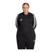 adidas Women's Plus Size Tiro 23 League Training Jacket Front_Flat