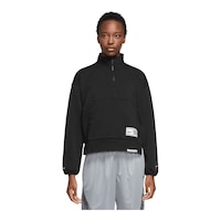 Nike Women's Basketball Swoosh Fly Novelty Quarter Zip Hoodie Front_Flat