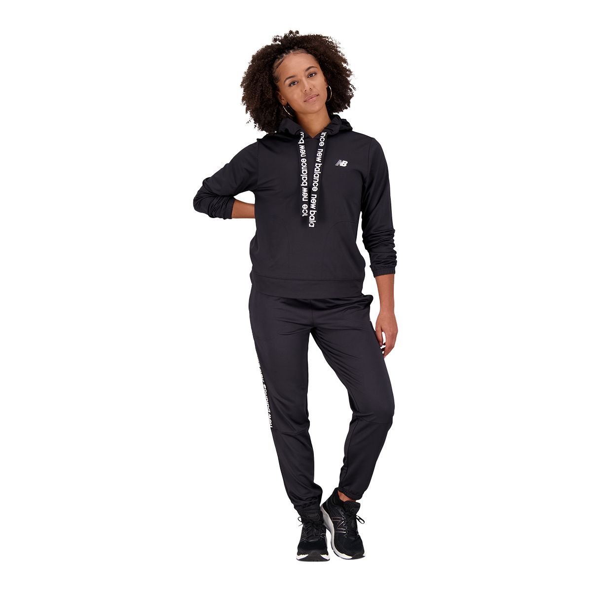 New Balance Relentless Terry Hoodie (Black) Women's Clothing