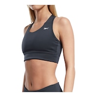 Reebok Women's Workout RE Mid Sports Bra Front_Angled_Left