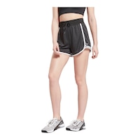 Reebok Women's Workout Knit Shorts Front_Angled_Left