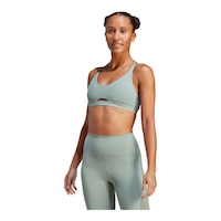adidas Women's Studio Low Sports Bra Front_Angled_Left
