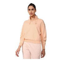 Reebok Women's Classics Wide Cotton French Terry Long Sleeve Shirt Front_Angled_Left