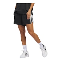 adidas Women's Basketball Select 3-Stripe Shorts Front_Angled_Left