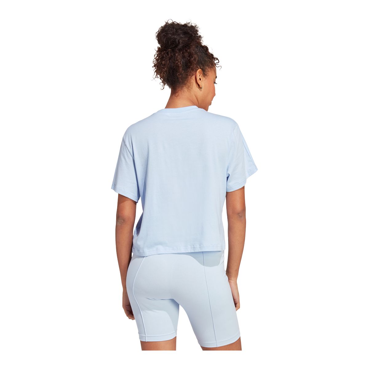 adidas Women's Sportswear 3-Stripes Cotton Jersey Crop T Shirt