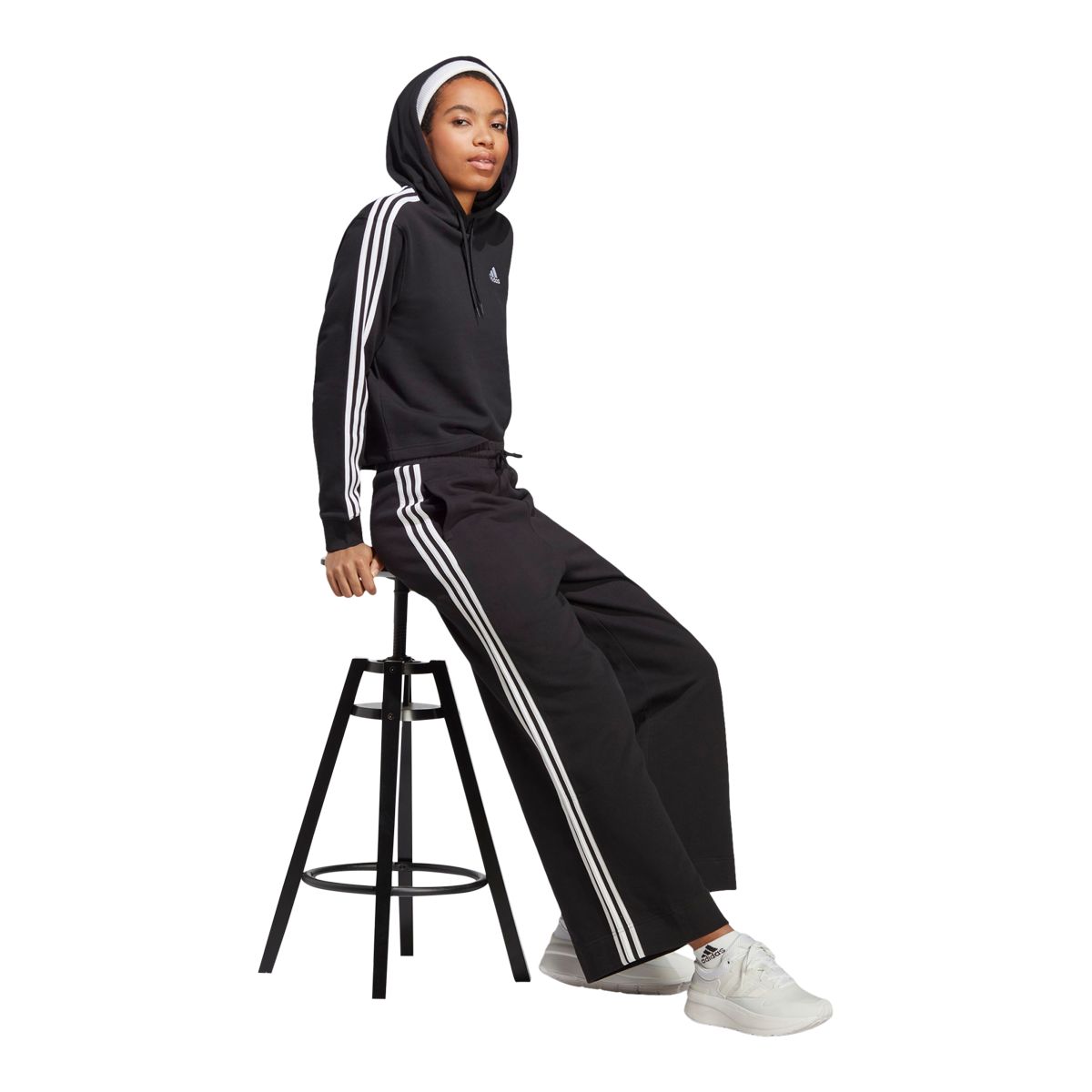 adidas Women's 3-Stripe French Terry CF Wide Pants