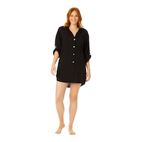 Anne Cole Women's Shirttail Button Down Front_Flat