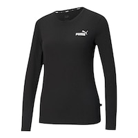 PUMA Women's Essential Long Sleeve T Shirt Front_Angled_Left