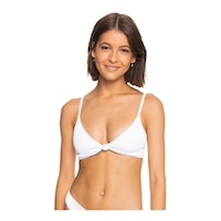 Roxy Women's Rib Love The Surf Knot Bikini Top Front_Three_Fourths_Angled_Left