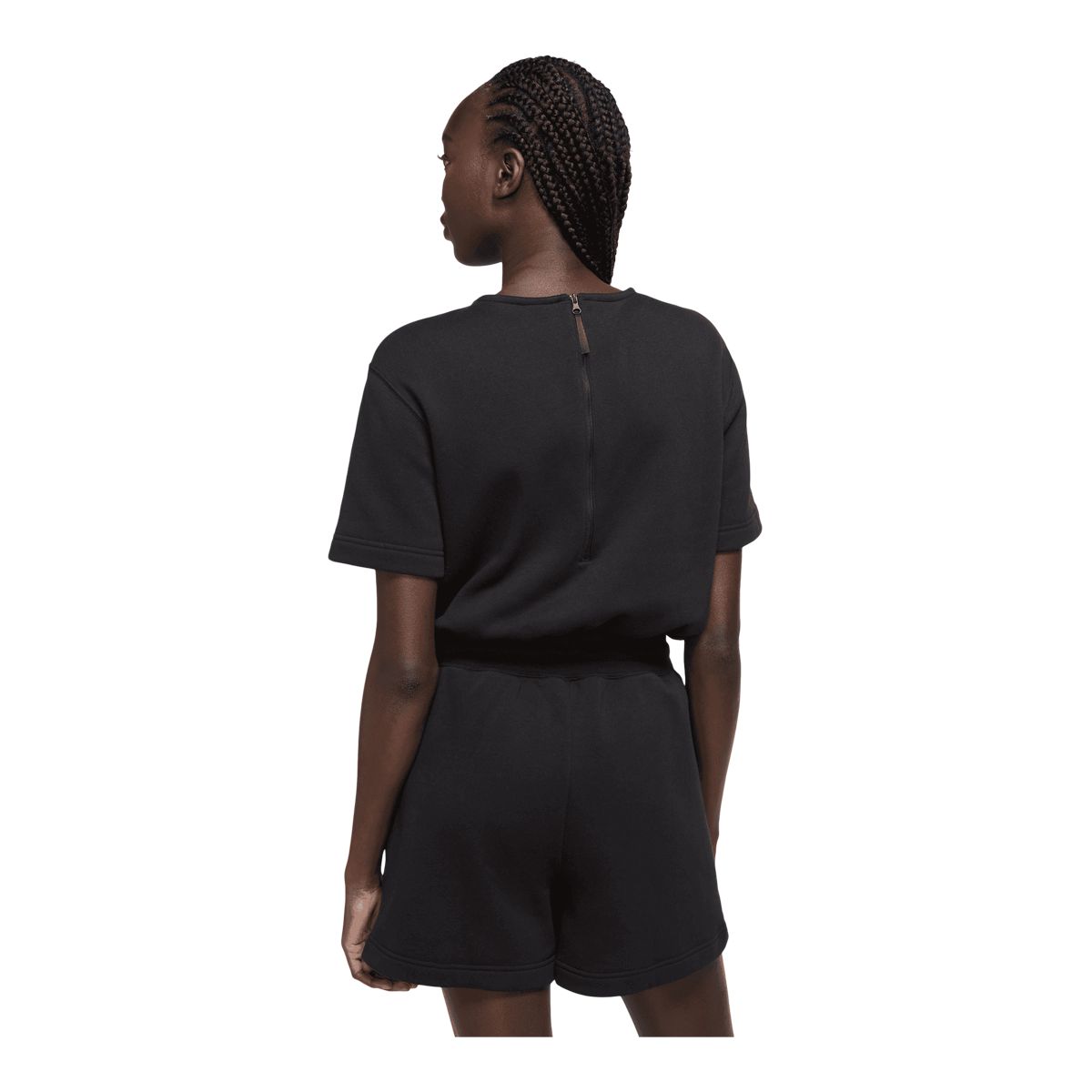 Nike Womens Romper Jumpsuit Straight Leg Flutter Sleeve V Neck Black S –  Goodfair