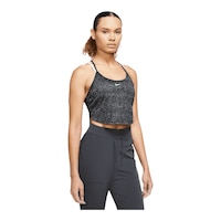 Nike Women's One Dri-FIT Crop All Over Print Tank Front_Angled_Right