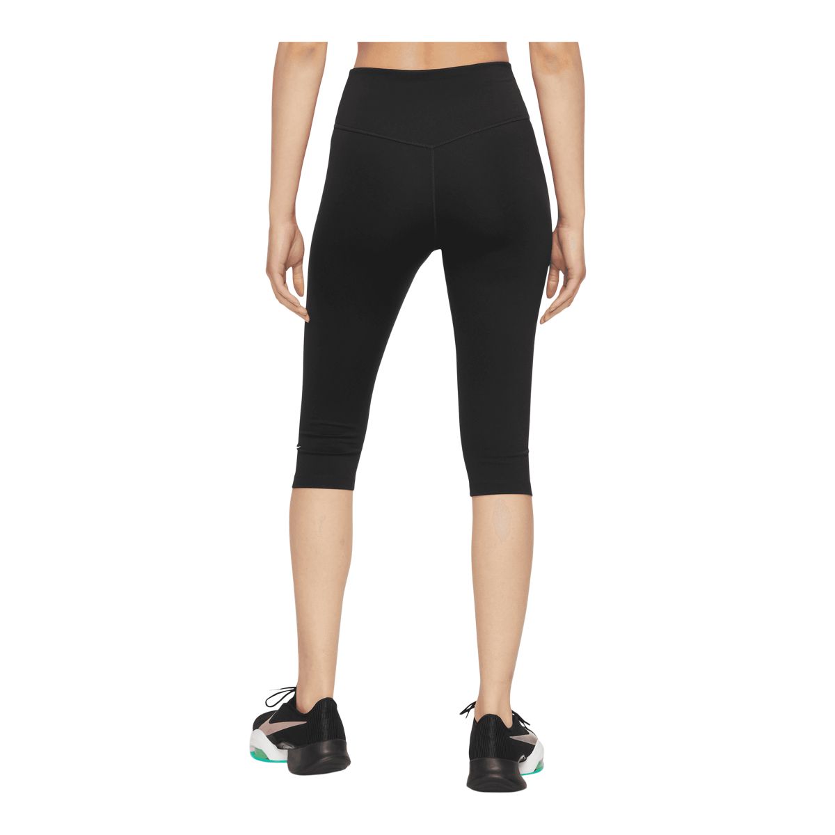 Nike Womens Dri Fit Relay Running Capri Tights Black/Grey Small