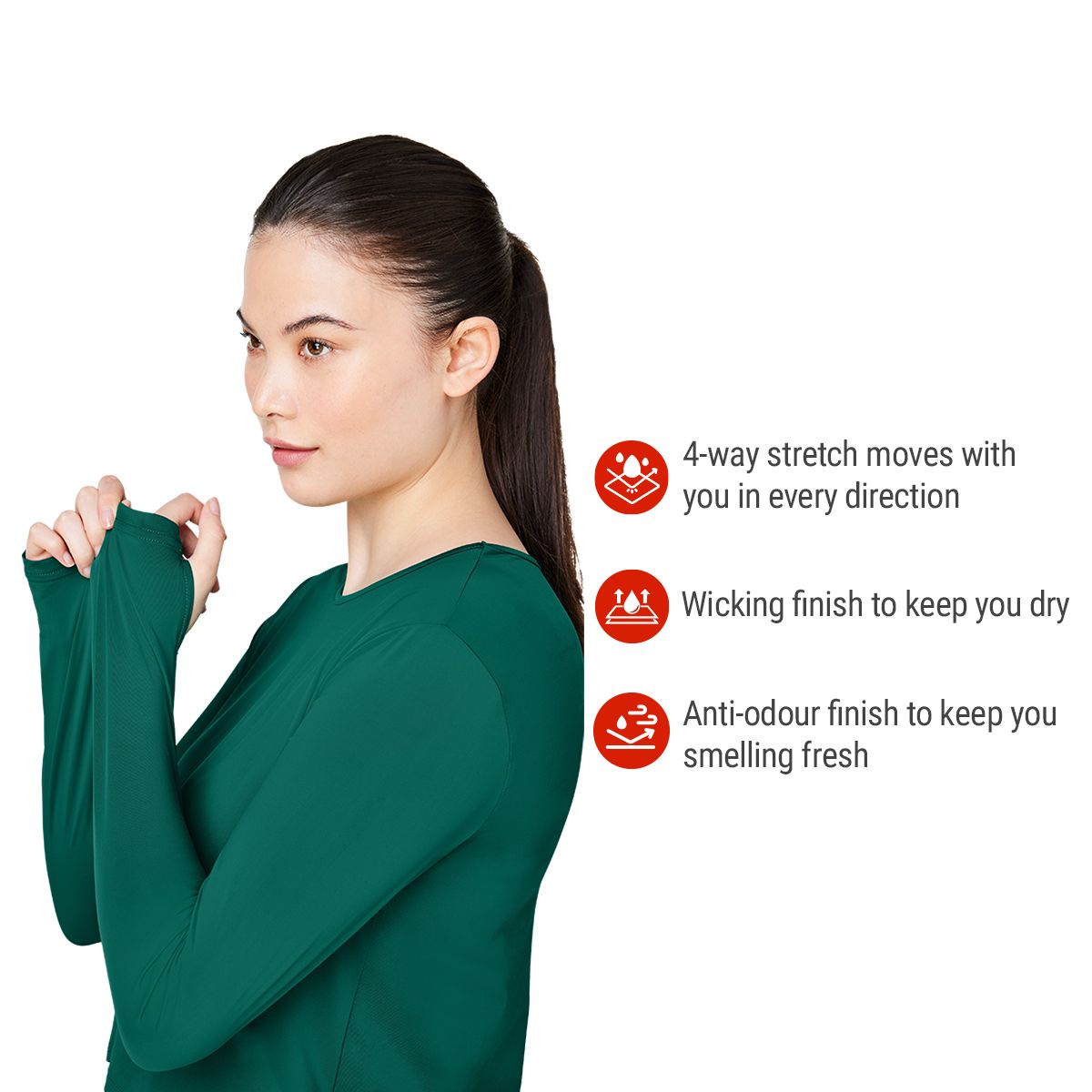 FWD Women's Plus Size Push Active Flow Long Sleeve Shirt