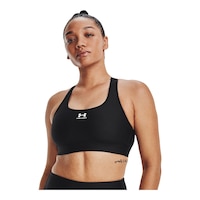 Under Armour Women's HeatGear© Armour Medium Padless Bra Front_Angled_Left