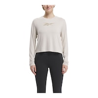 Reebok Women's Dreamblend Long Sleeve T Shirt Front_Flat