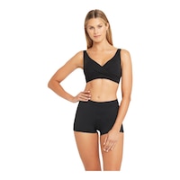 Sea Level Women's Essentials Katie Boy Leg Swim Suit Front_Flat
