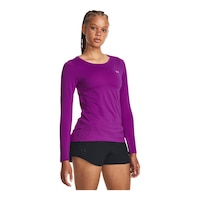 Under Armour Women's HeatGear© Armour Long Sleeve Shirt Front_Three_Fourths_Angled_Right