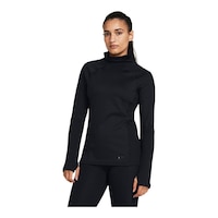 Under Armour Women's ColdGear® Infrared® Novelty Funnel Neck Long Sleeve Shirt Front_Angled_Left