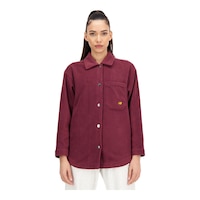 New Balance Women's Run Athletics Fleece Shacket Front_Flat