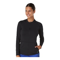 Speedo Women's Full Zip Long Sleeve Rashguards Front_Flat