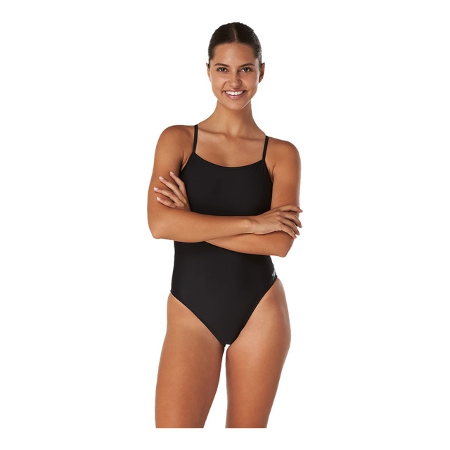 Speedo Women's Solid Relay Back with Shelf Bra One Piece