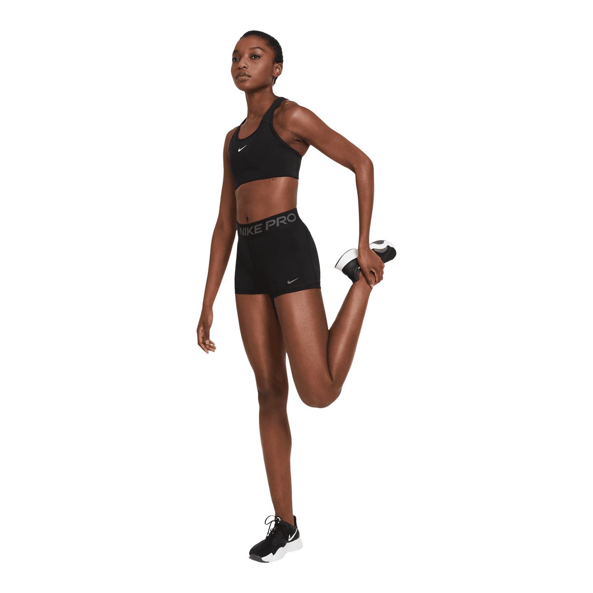 Nike Training Pro 365 3inch shorts in gray & black