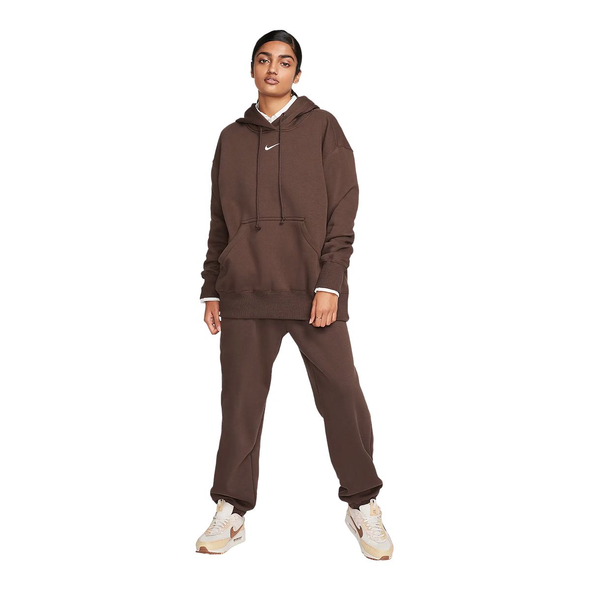 Nike Women's Phoenix Pullover Sweatshirt Hoodie, Fleece, Oversized, Kangaroo Pocket