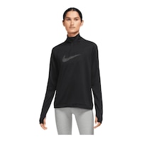 Nike Women's Run Dri-FIT Swoosh HBR Pacer 1/2 Zip Long Sleeve Top Front_Flat