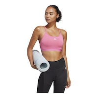 adidas Women's Aeroreact Light Support P Workout Bra Front_Flat