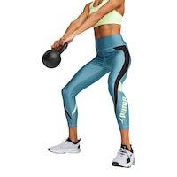 PUMA Women's Fit Tech High Waist 7/8 Eversculpt Tights Front_Three_Fourths_Angled_Left