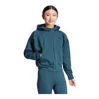 adidas Women's Z.N.E. Full Zip Hoodie Front_Three_Fourths_Angled_Right