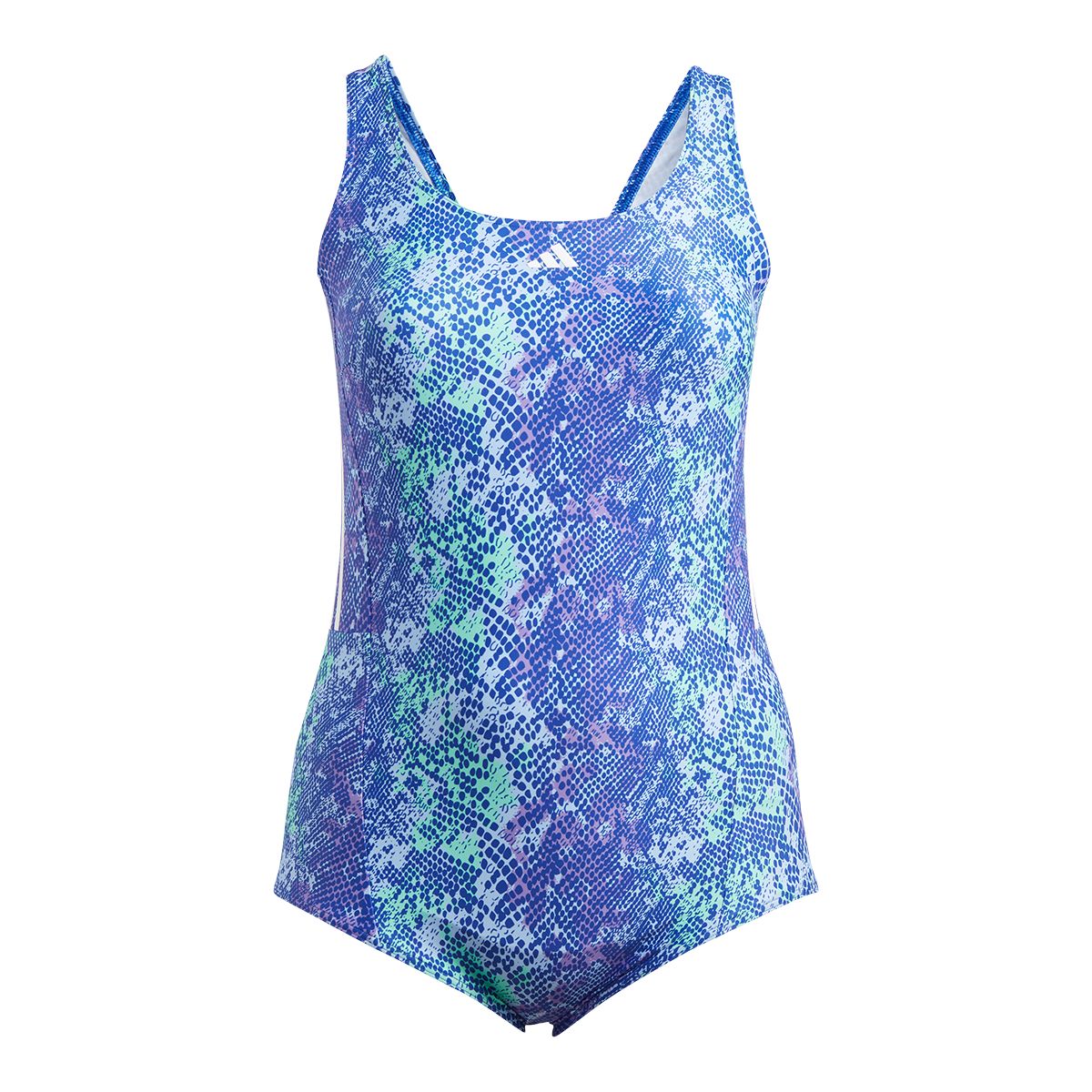 adidas Women's Plus Size 3-Stripe Graphic Swimsuit